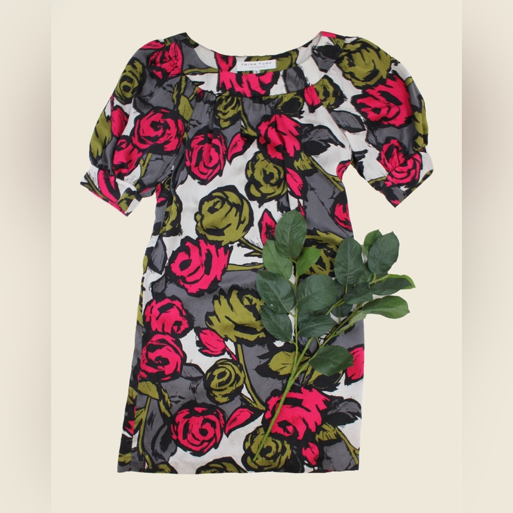Trina Turk Silk Floral Mini Dress